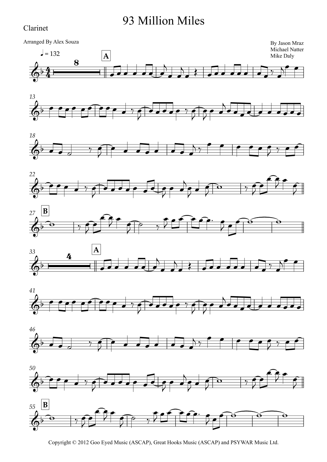 93 Million Miles (arr. Alex Souza)