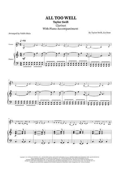 All Too Well (arr. Valdir Maia)