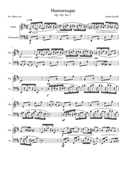 Humoresque op. 101 No. 7 (arr. Hana Lee)