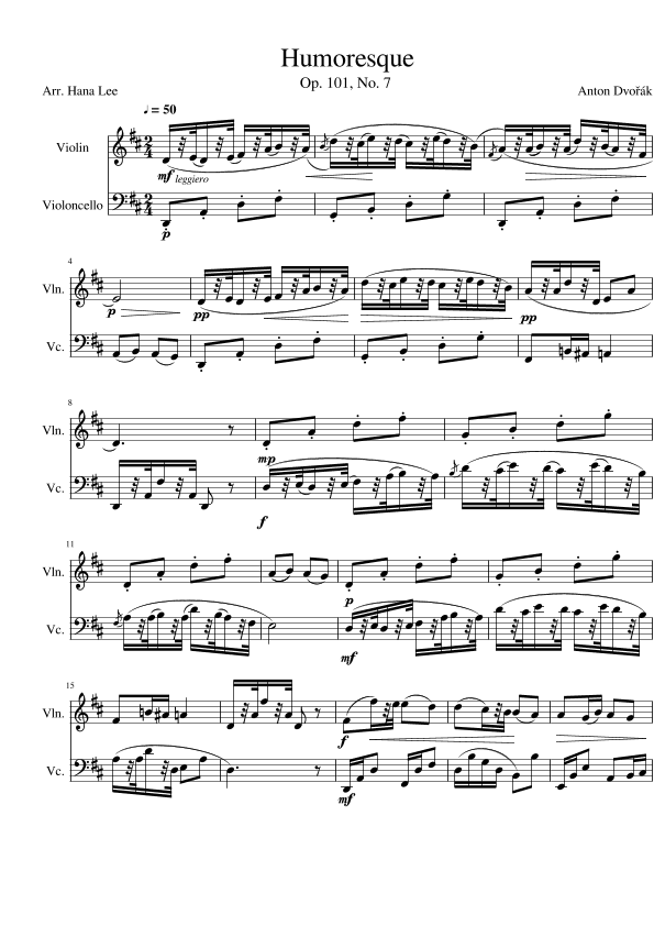 Humoresque op. 101 No. 7 (arr. Hana Lee)