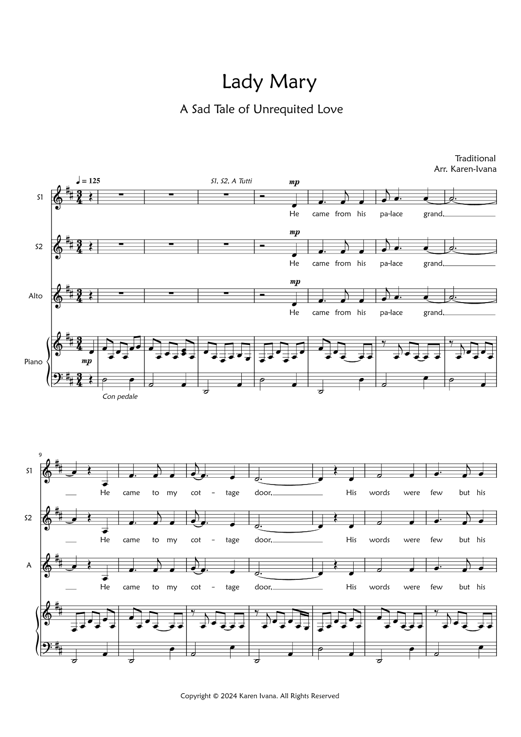 Lady Mary (arr. Karen Ivana)