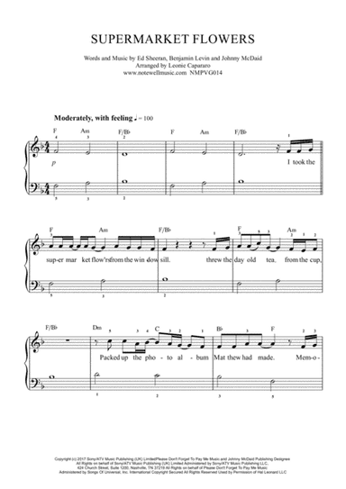 Supermarket Flowers (arr. Leonie Capararo)