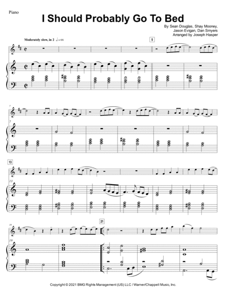 I Should Probably Go To Bed (arr. Joseph Hasper)