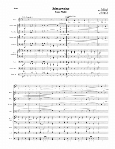 Schneewalzer (Snow Waltz) -  German Band (with opt. voice part) -  Oktoberfest / Christmas (arr. Dennis Ruello)