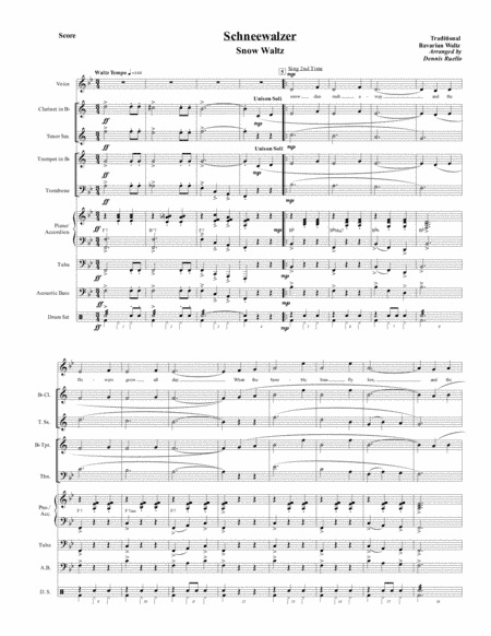 Schneewalzer (Snow Waltz) -  German Band (with opt. voice part) -  Oktoberfest / Christmas (arr. Dennis Ruello)