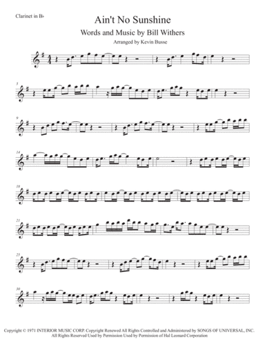 Ain't No Sunshine (arr. Kevin Busse)