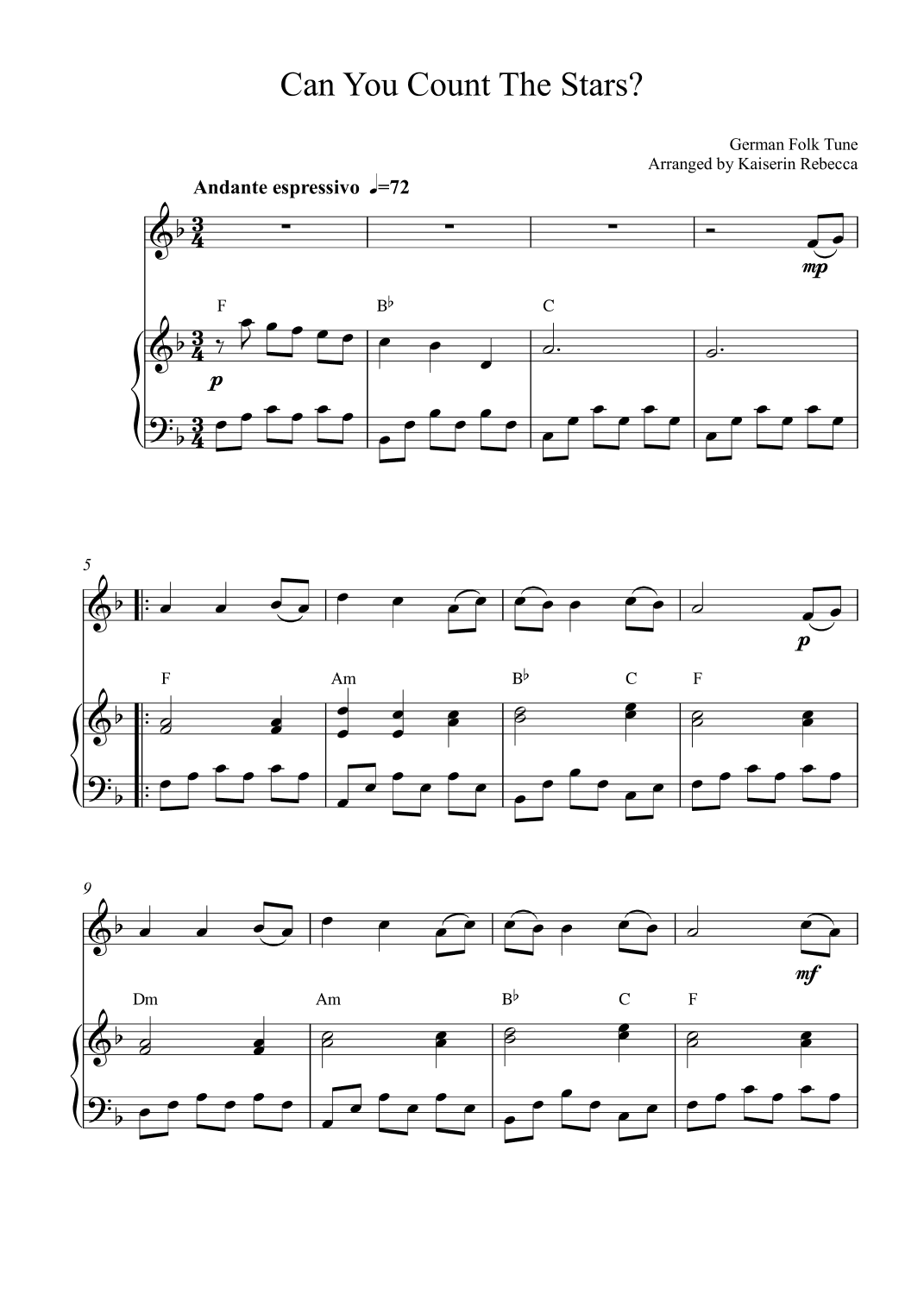 Can You Count The Stars (arr. Kaiserin Rebecca)