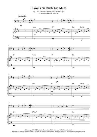I Love You Much Too Much (arr. Kaiserin Rebecca)