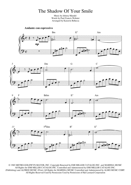 The Shadow Of Your Smile (arr. Kaiserin Rebecca)