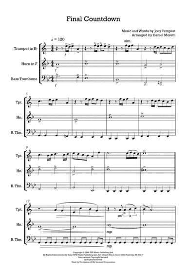 Final Countdown (arr. Daniel Moretti)
