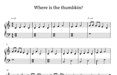 Where is Thumbkin (arr. Easy version)