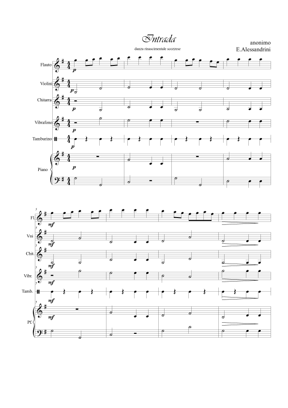 Intrada. Easy ensamble (arr. Ester Alessandrini)