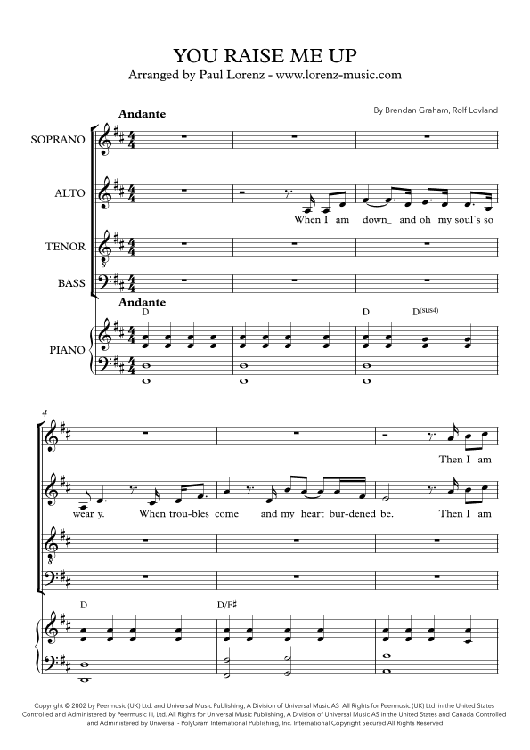 You Raise Me Up (arr. Paul Lorenz)