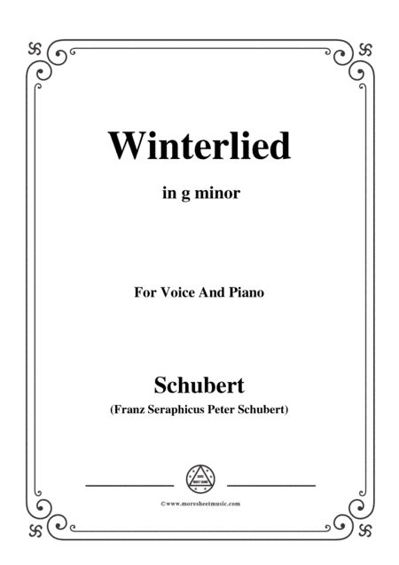 Schubert-Winterlied,in g minor,for Voice&Piano (arr. MSM)