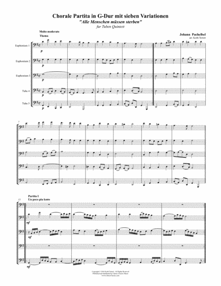 Chorale Partita with Seven Variations for 5-part Tuba Ensemble (arr. Terrett, Keith)