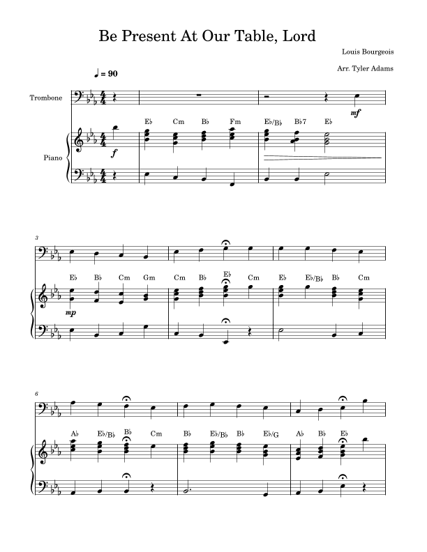 Be Present At Our Table Lord (arr. Tyler Adams)