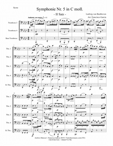 Symphony 5 - Second Movement - for Trombone Quintet and Timpani (arr. Francisco Garcia)