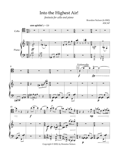Into the Highest Air (for cello and piano)