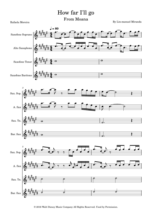 How Far I'll Go (arr. Rafaela Moreira)