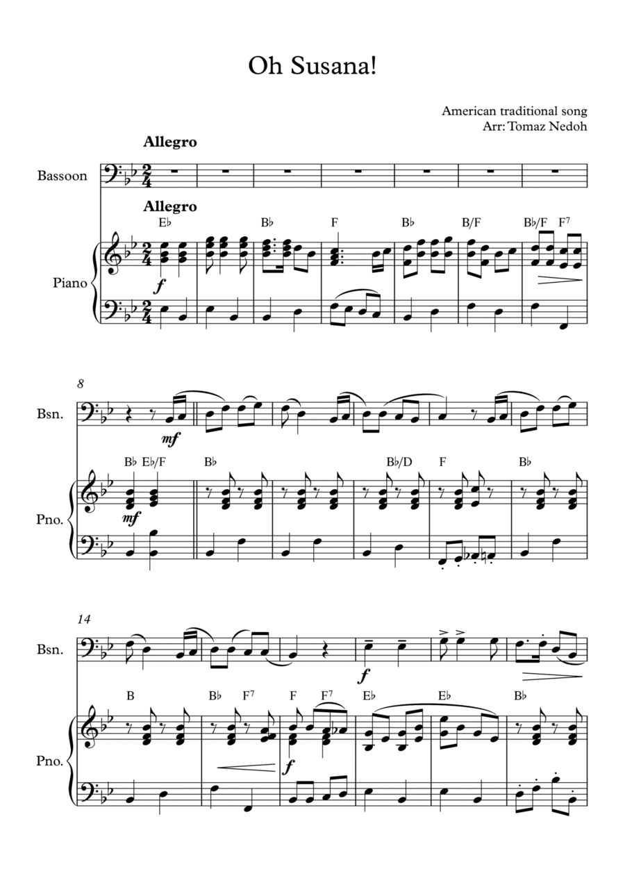 Oh Susana (arr. Tomaz Nedoh)
