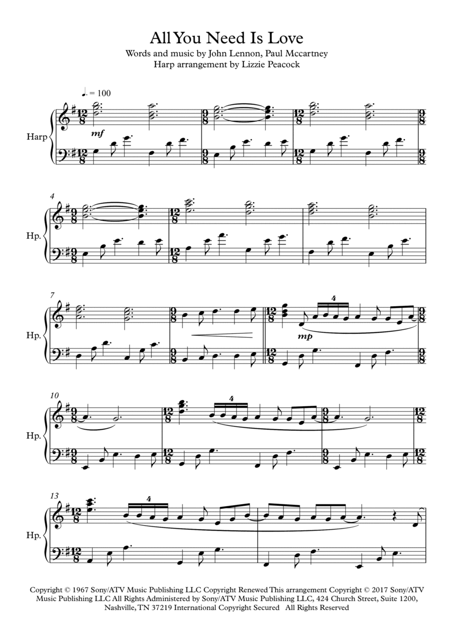 All You Need Is Love (arr. Lizzie Peacock)