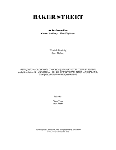 Baker Street (arr. Jim Farley www.arrangementsone.com)