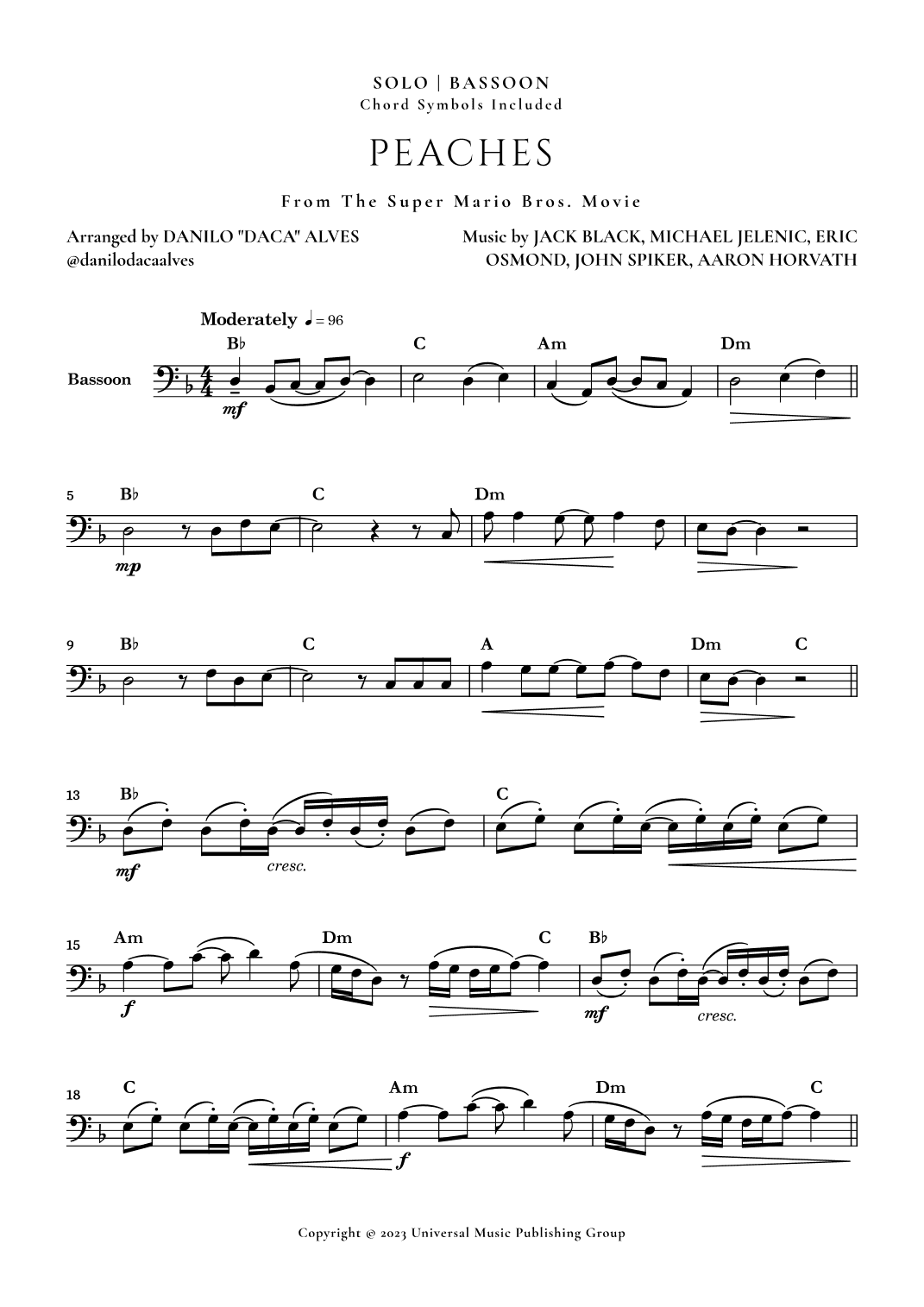 Peaches (arr. Danilo "Daca" Alves)