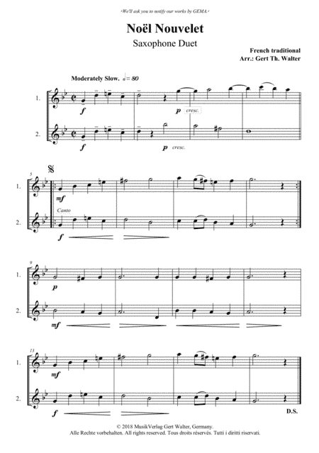 Noel Nouvelet (arr. Gert Th. Walter)