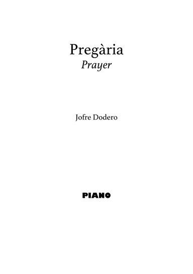 Pregària / Prayer