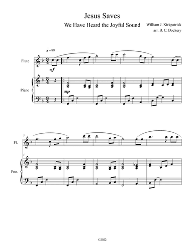 Jesus Saves (We Have Heard the Joyful Sound) Flute Solo with Piano (arr. B. C. Dockery)