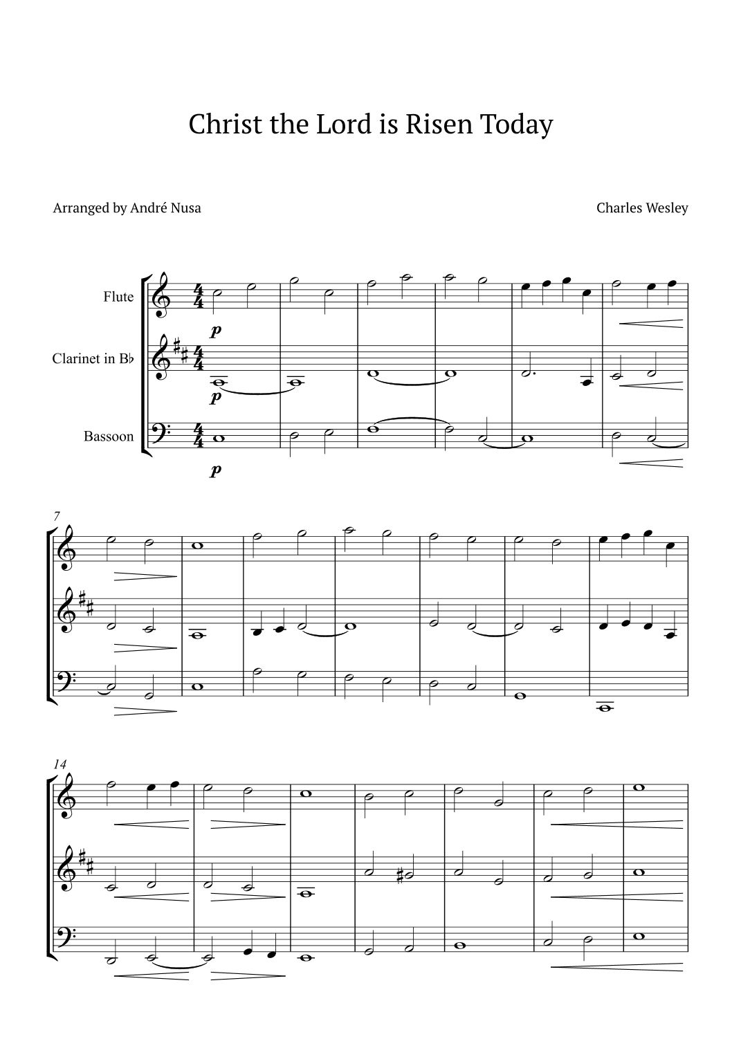 Christ the Lord is Risen Today (arr. André Nusa)