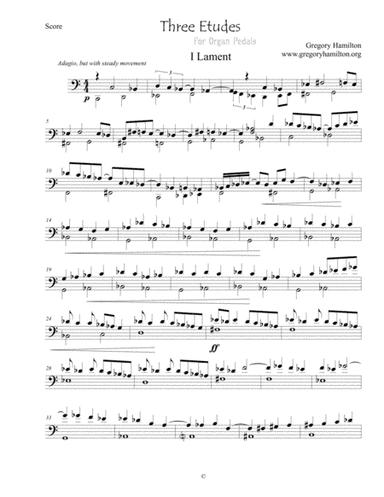 Three Etudes for Organ Pedals - 1. Lament