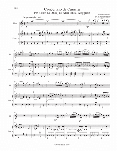 Concertino da Camera by Antonio Salieri, Mmt. II (flute and piano) (arr. Rebekah Henry)