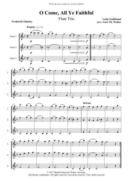 O Come, All Ye Faithful (arr. Gert Th. Walter)