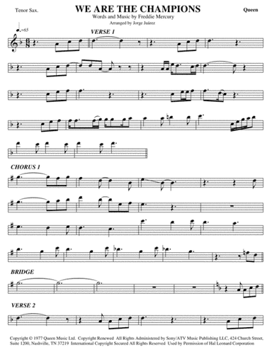We Are The Champions (arr. Jorge Juárez)