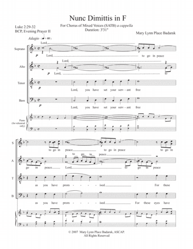 Nunc Dimittis in F