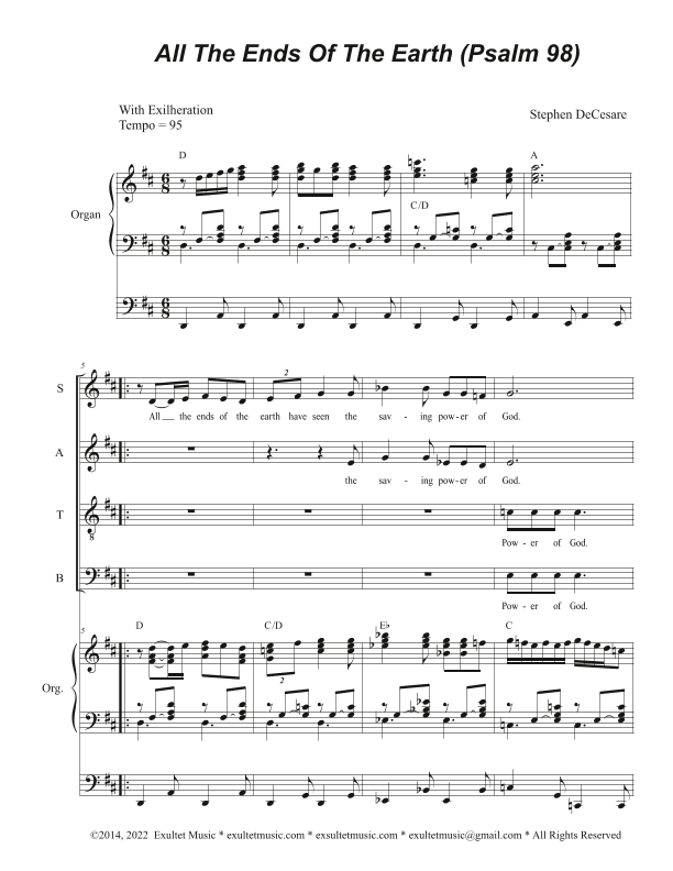All The Ends Of The Earth (Psalm 98) (Vocal Quartet - (SATB)