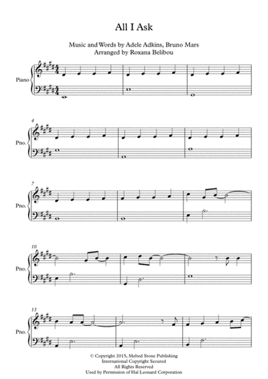 All I Ask (arr. Roxana Belibou)