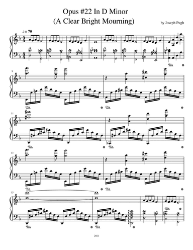 Opus #22 in D Minor (A Clear Bright Mourning)
