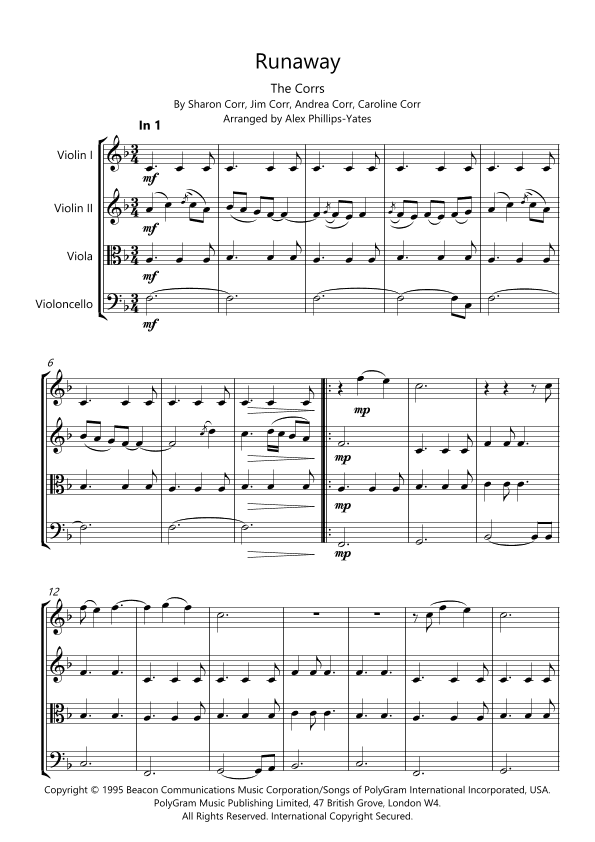 Runaway (arr. Alex Phillips-Yates)
