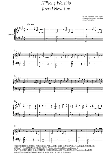 Jesus I Need You (arr. BY EZEQUIEL EDIÇÕES)