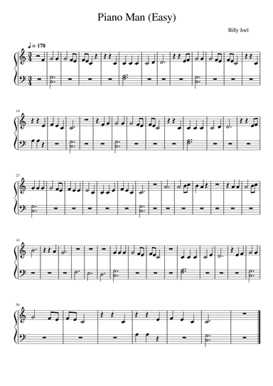 Piano Man (arr. SHEET MUSIC HUB)