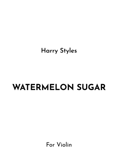 Watermelon Sugar (arr. Jireh J.)