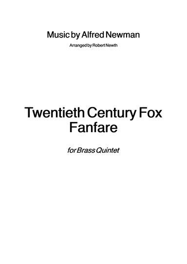 Twentieth Century Fox Trademark (arr. Robert Newth)