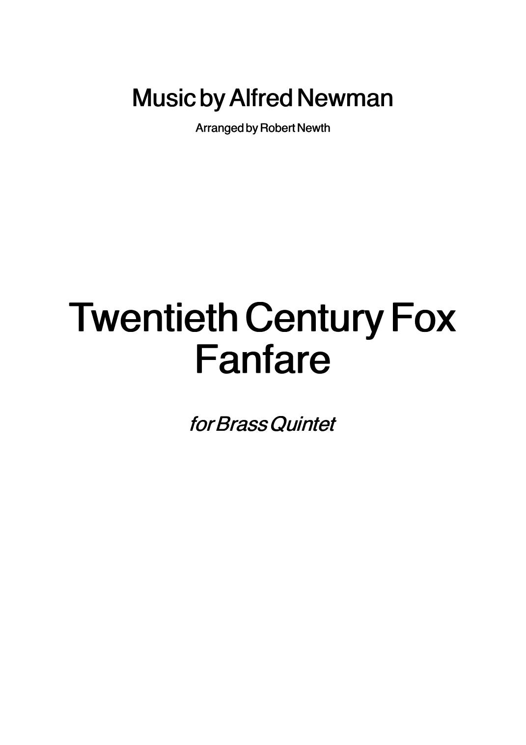 Twentieth Century Fox Trademark (arr. Robert Newth)