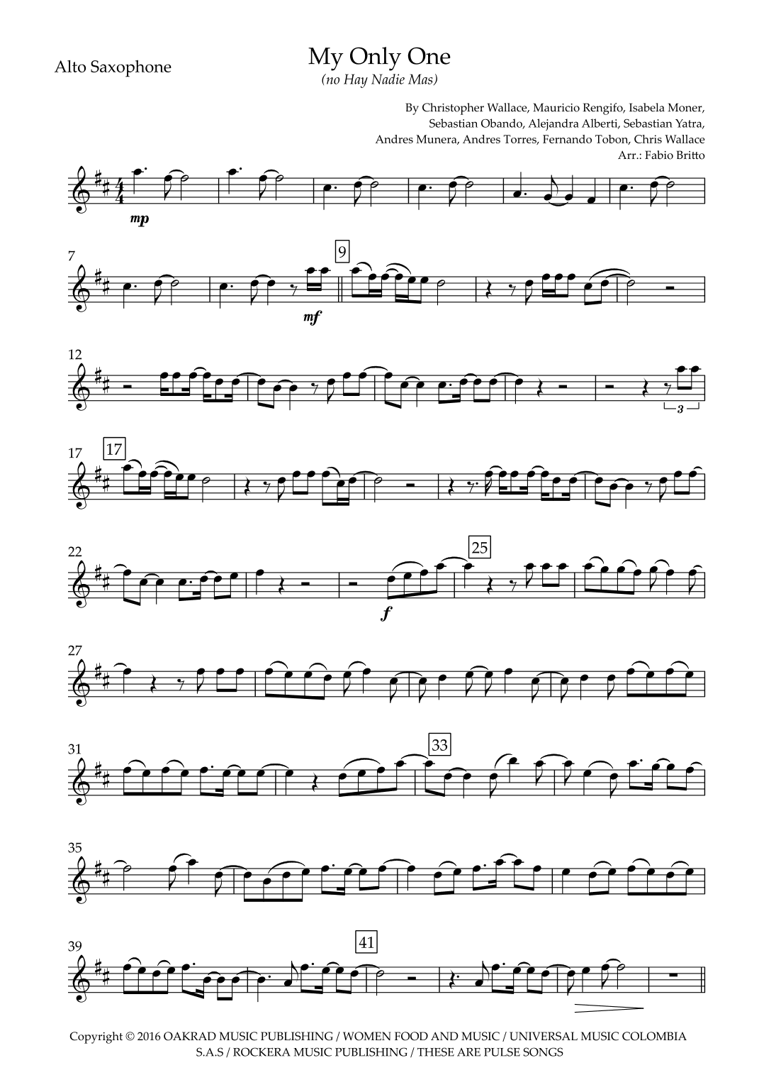 My Only One (no Hay Nadie Mas) (arr. Ottirb Sage)