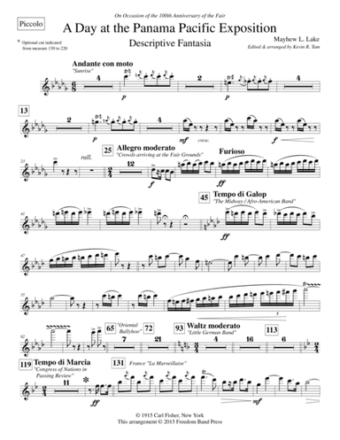 A Day at the Panama Pacific Exhibition - #1 Woodwind Parts (arr. Kevin R. Tam)
