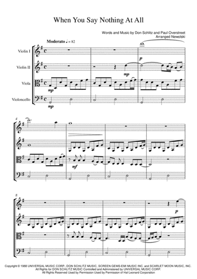 When You Say Nothing At All (arr. Newolski)