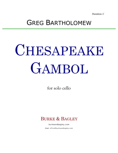 Chesapeake Gambol for solo cello