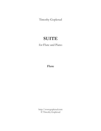 Suite for Flute and Piano (Flute Part)
